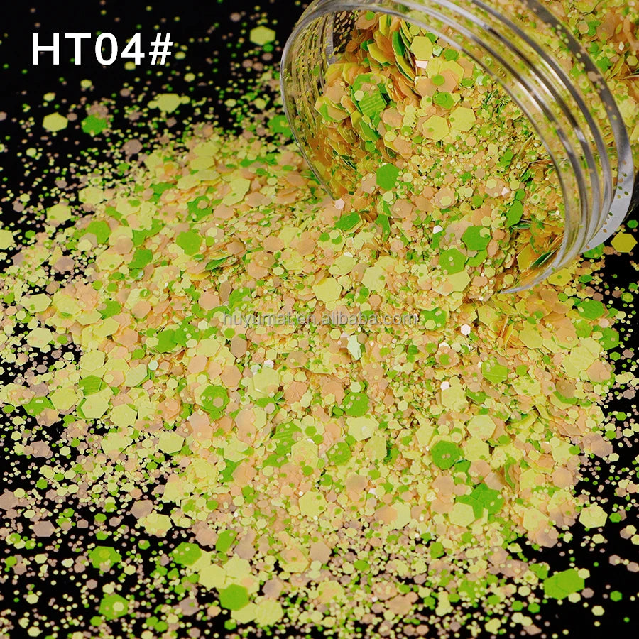 Bulk KG Bag Holographic Macaron Glitters Solvent Resistant Polyester Chunky Glitter for Resin Craft Tumbler Snowglobe