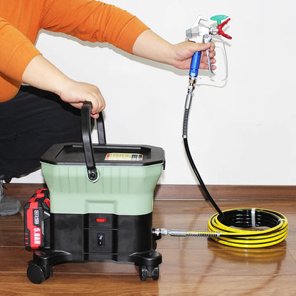 Professional Industrial LVLP Airless Spray Machine Dual 21V Batteries Long-Lasting Brushless Motor 4000PSI Pressure 7L Cup