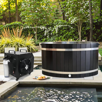 Natural Red Cedar Outdoor Ice Bath | Oval Cold  Pool for Backyard, NEW 2025 | Customizable Design with Cover