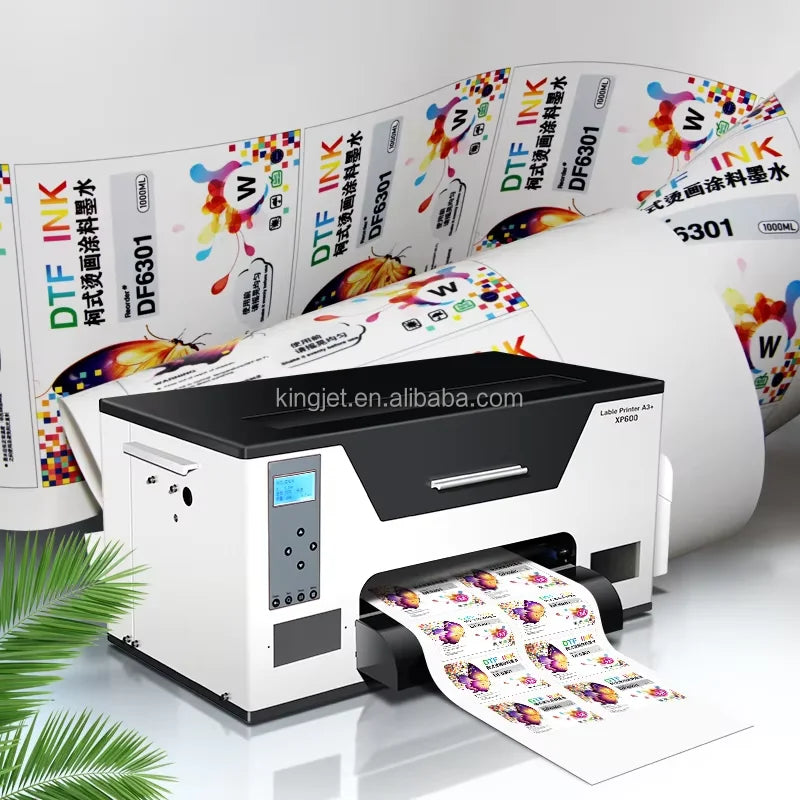 2025 New Xp600 Head  A3 A4 Size Inkjet Sticker Printer Roll to Roll Label Printing Machine With Roll Film Label Printer