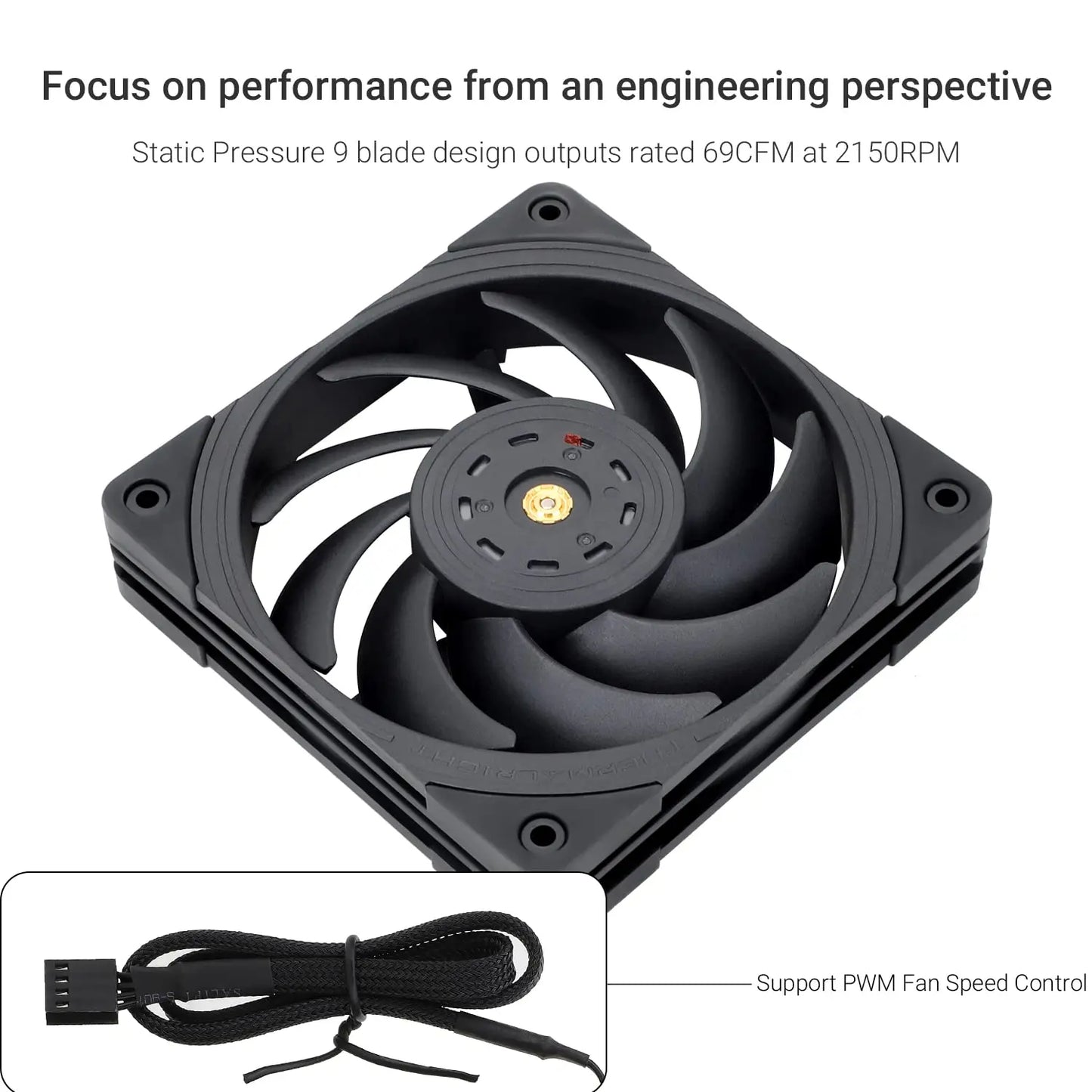 High Performance for Thermalright TL-B12 120mm CPU Cooler Fan with PWM Control 2150RPM S-FDB Bearing for Computer Case