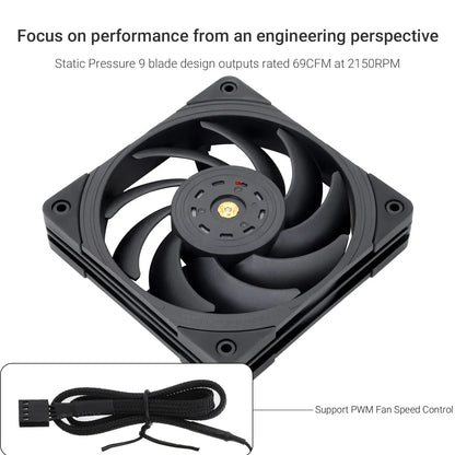 High Performance for Thermalright TL-B12 120mm CPU Cooler Fan with PWM Control 2150RPM S-FDB Bearing for Computer Case