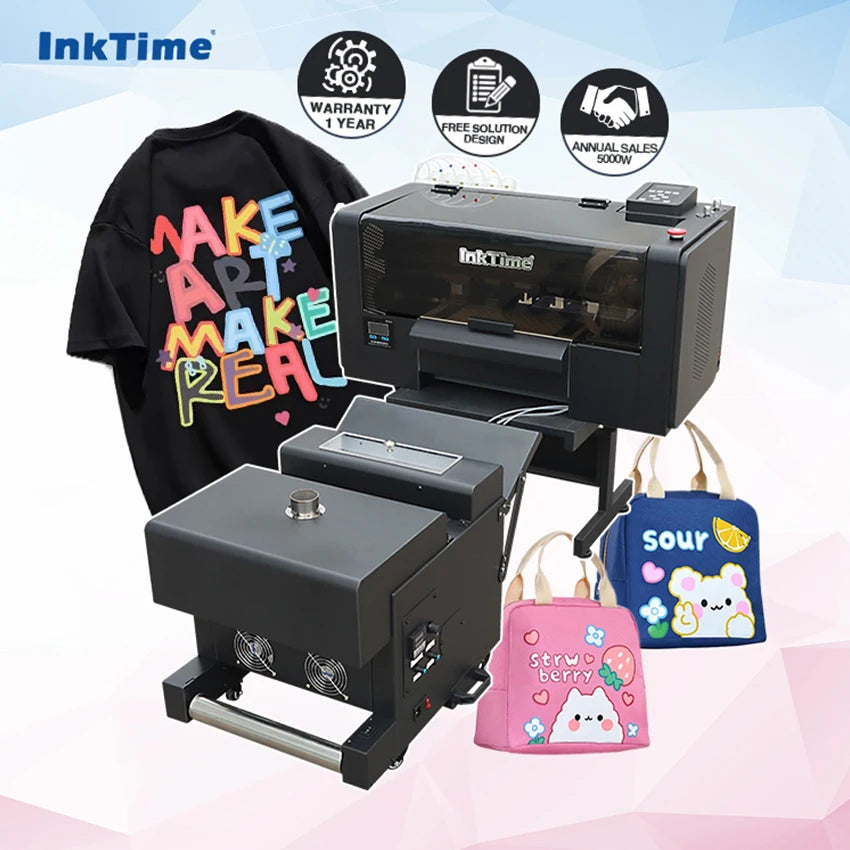 Inktime A3 Plus 30cm Semi-Automatic Dual Head DTF Printer XP600 DTF with Shaker and Dryer 2024 Model New Condition