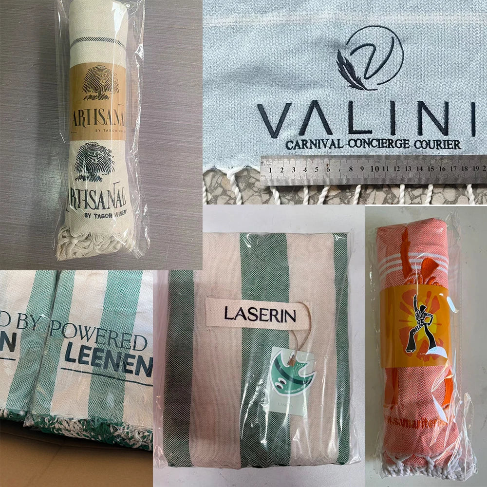 Wholesale Turkish Jacquard Cotton Rectangle Kitchen Towel Quick-Dry Embroidered Tassel Design Floral Pattern Home Bath Use