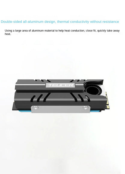 TEUCER M.2 2280 NVME SSD Cooling Vest Radiator Heat Sink with Fan in Stock
