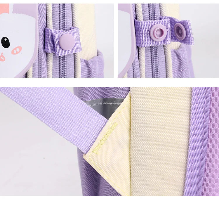 Ultra-Light Female Student Backpack Waterproof Fashion 1-4-6 Grade Contrast Color Ridge Protection Burden Reduction for Primary