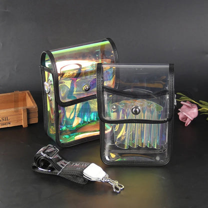 clear Jelly PVC Salon Barber Scissor Bag Transparency Scissors Pouch Barber Hairdressing Waist Bag Professional Grooming PVCtool