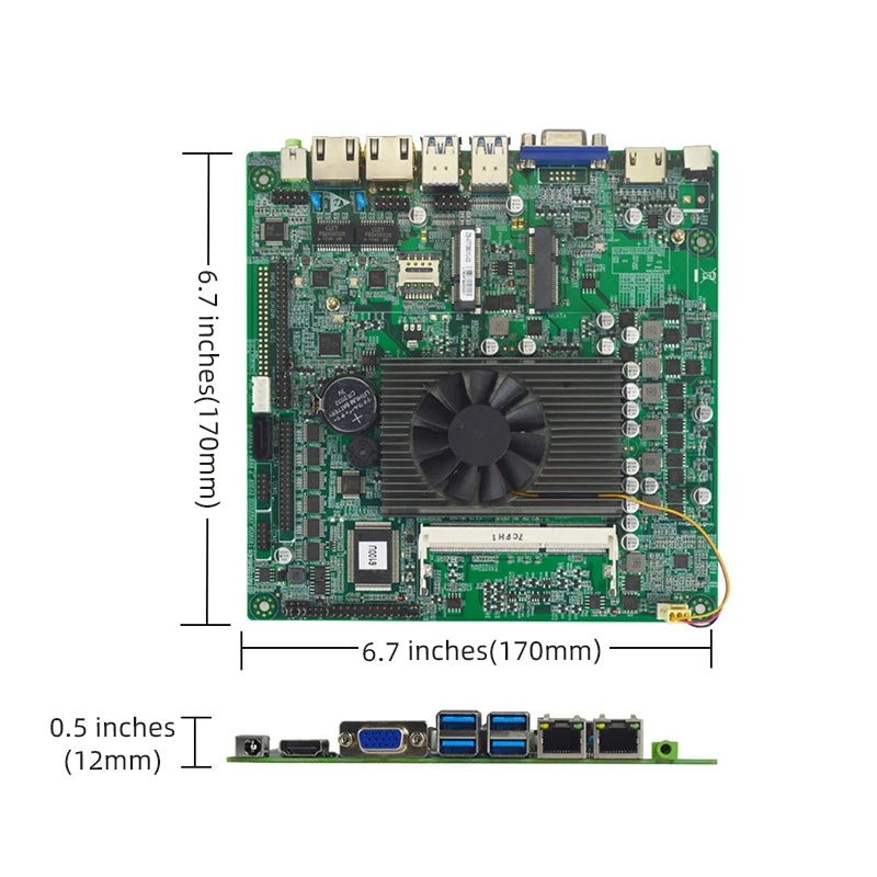 New MINI-ITX Server Motherboard Intel 3855U/i3-6100U/i5-6200U DDR3 2MINI PCIe Support SATA Single Channel WIFI/3G/4G 8GB USB 3.0