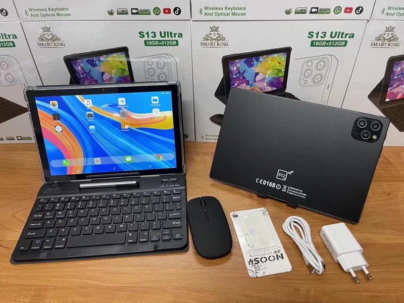 2GB RAM 32GB ROM Android 13 GPS 2 in 1 Tablet with Keyboard Mouse Octa Core Processor 10.1 Inch HD IPS Screen 5G Wifi Tablet PC