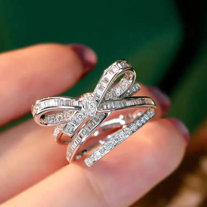 T0907 Diamond Ring White Gold Natural Baguette Cut G Color Women's Engagement Ring