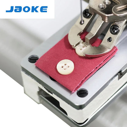 New JAOKE 373 Motorized Button Attaching Machine Full-Automatic Flat (2/4-Hole) Mushroom Buttons Iron Plastic 550W Electronic