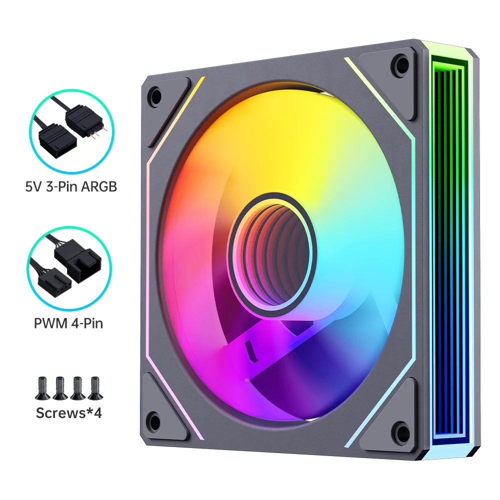 SNOWMAN Gaming PC Case Cooling Fan ARGB Mirror Design Desktop Cabinet Cooler Fan Gaming PC 120 mm Air Cooling Fan for PC