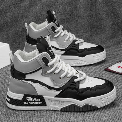 Y 46 Plus Size Men's High Top Casual Sneakers Fashion Trend Running Walking Style Sporty Casual Mid-top Shoes