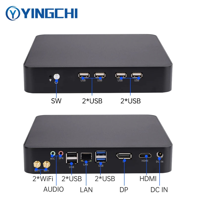YINGCHI I5 12500H 12th Openciaw Ai PC Gaming Computer Desktop Processor 4K Display Fan Cooling DDR4 NVME Storage Portable PC