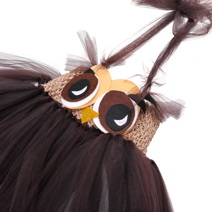 Cute Owl Tutu Dress for Baby Girls Birthday Halloween Costumes Kids Christmas Fancy Outfit Cartoon Animal Child New Year Clothes