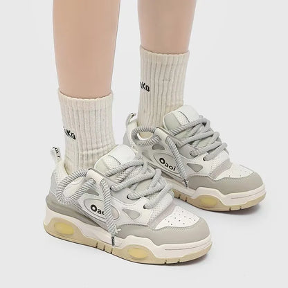 2024 New Women's Casual Sneaker Soft Bottom Fashionable Comfortable Breathable Anti-Slippery Walking Height Increasing Platform