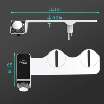 Ultra Slim Dual Nozzle Bidet Seat Sprayer Non-Electric Retractable Adjustable Water Pressure Modern ABS Plastic Hotels