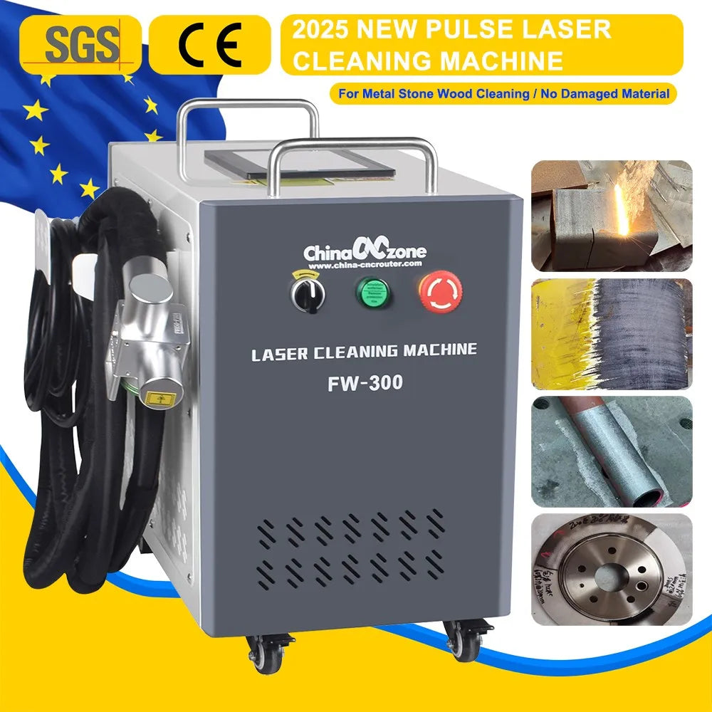 Scotle EU Warehouse 300W Air-cooled JPT 2mj 5mj 15mj Pulsed Laser Cleaning Machine Cleaner for Metal Wood Clean Oil/Paint Remove