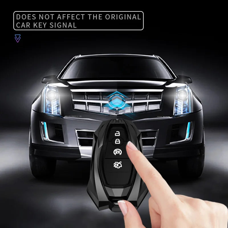 Zinc Alloy Leather Car Smart Key Case Bag High Quality Fit for Ford 2017/2018/2019/2020 F150/Explorer/MustangF55 Key Shell