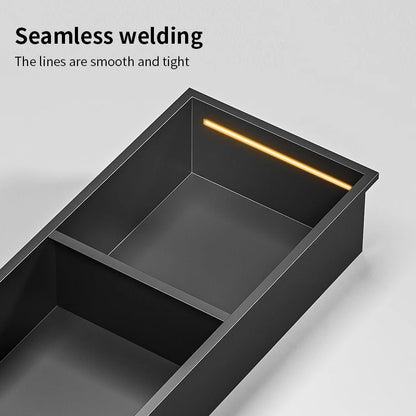 Matte Black Double Selves Stainless Steel Shower Niche No Tile Needed Bathroom Niche Recessed Wall Niche with led