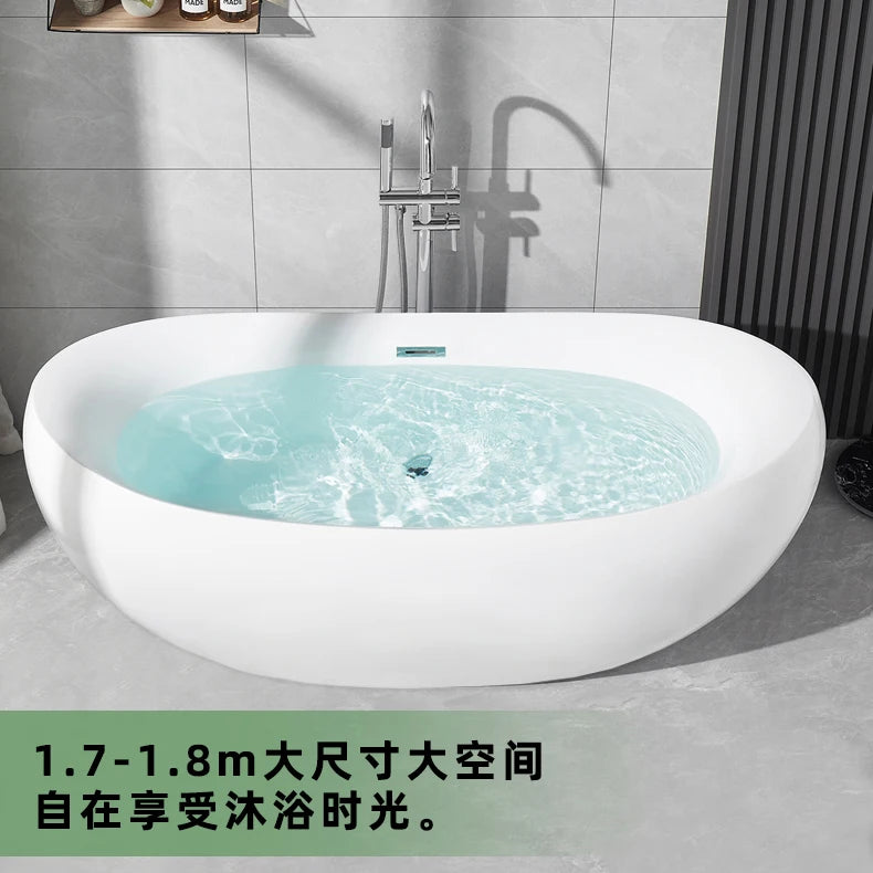 2024 Hotel Freestanding Acrylic Bath Tub Solid Surface Outdoor Bathtubs Soaking Baths