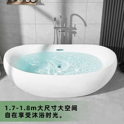 2024 Hotel Freestanding Acrylic Bath Tub Solid Surface Outdoor Bathtubs Soaking Baths