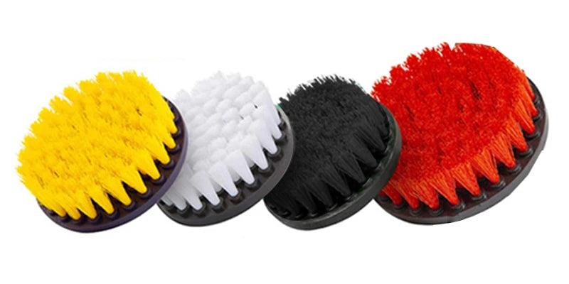 UNTIOR 3Pcs/Set Electric Scrubber Brush Drill Brush Kit Plastic Round Cleaning For Carpet Glass Car Tires Nylon Brushes
