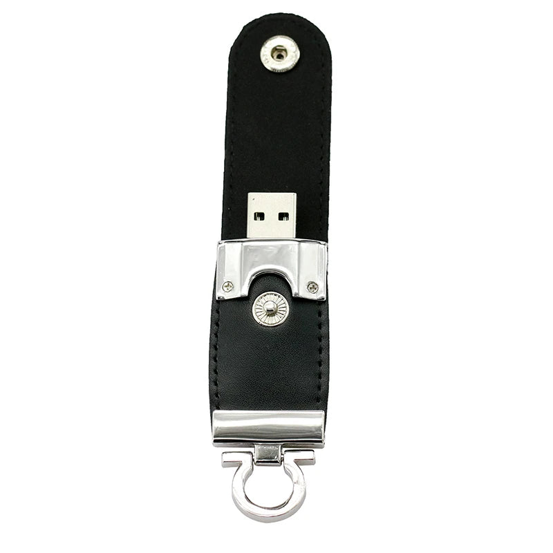 Pendrive 256GB USB Flash Drive Leather with Metal Keychain 64GB 32GB 8GB Business Usb Memories Disk 128GB Pen Drive Memory Stick