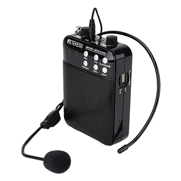 Retekess TR619 Megaphone Portable 3W FM Recording Voice Amplifier Teacher Microphone Speaker Mp3 Player FM Radio for Tour Guide