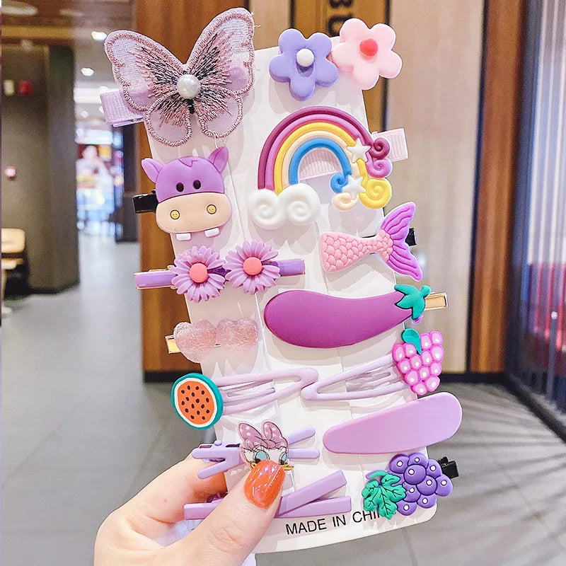 Cute Baby Cartoon Hairpin Handmade Children Hair Accessories Korean Princess Headdress Girls Side Hair Clips for Kids