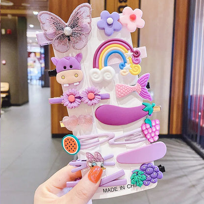 Cute Baby Cartoon Hairpin Handmade Children Hair Accessories Korean Princess Headdress Girls Side Hair Clips for Kids