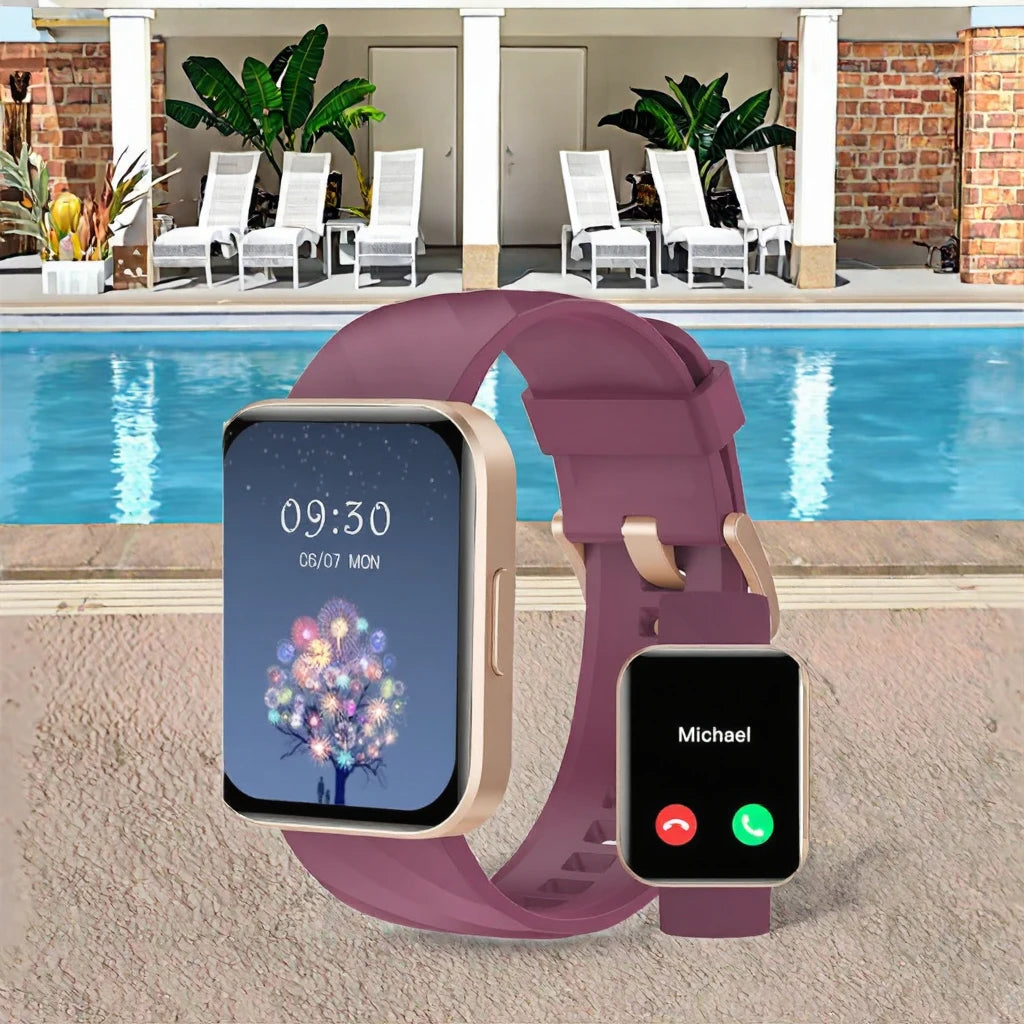 Fitness Tracker Smart Watch for Women Men 1.85\" HD Screen Answer/Make Calls Compatible IPhone/Android IP68 SDK