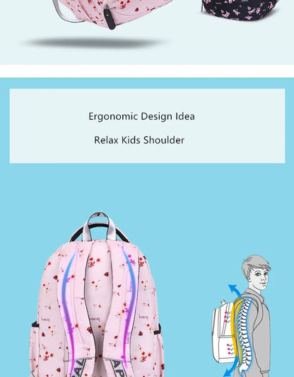 Cherry blossoms elementary school backpack for girls black pink floral bookbag fashion school bags for girls cute flower bookbag
