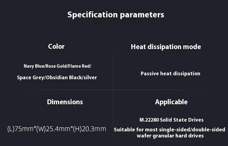 TEUCER M.2 2280 Aluminum Ball Bearing Solid State Drive Radiator Ngff Computer Silent Matte Armor Nvme Cooling Vest