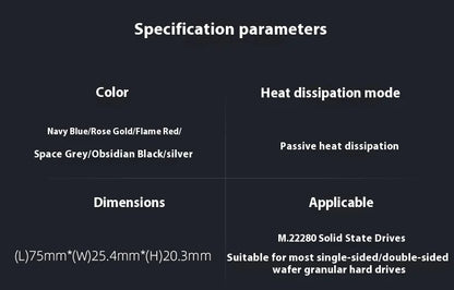 TEUCER M.2 2280 Aluminum Ball Bearing Solid State Drive Radiator Ngff Computer Silent Matte Armor Nvme Cooling Vest