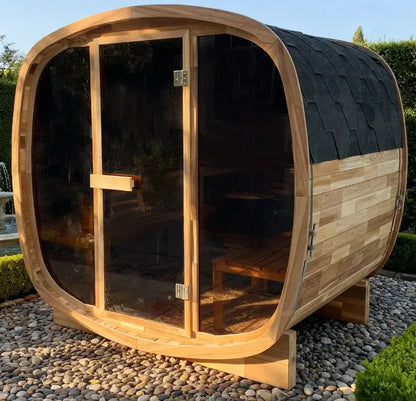 Outdoor 4-Person Cedar Sauna: a Spacious Sanctuary with Aromatherapy for Wellness Therapy