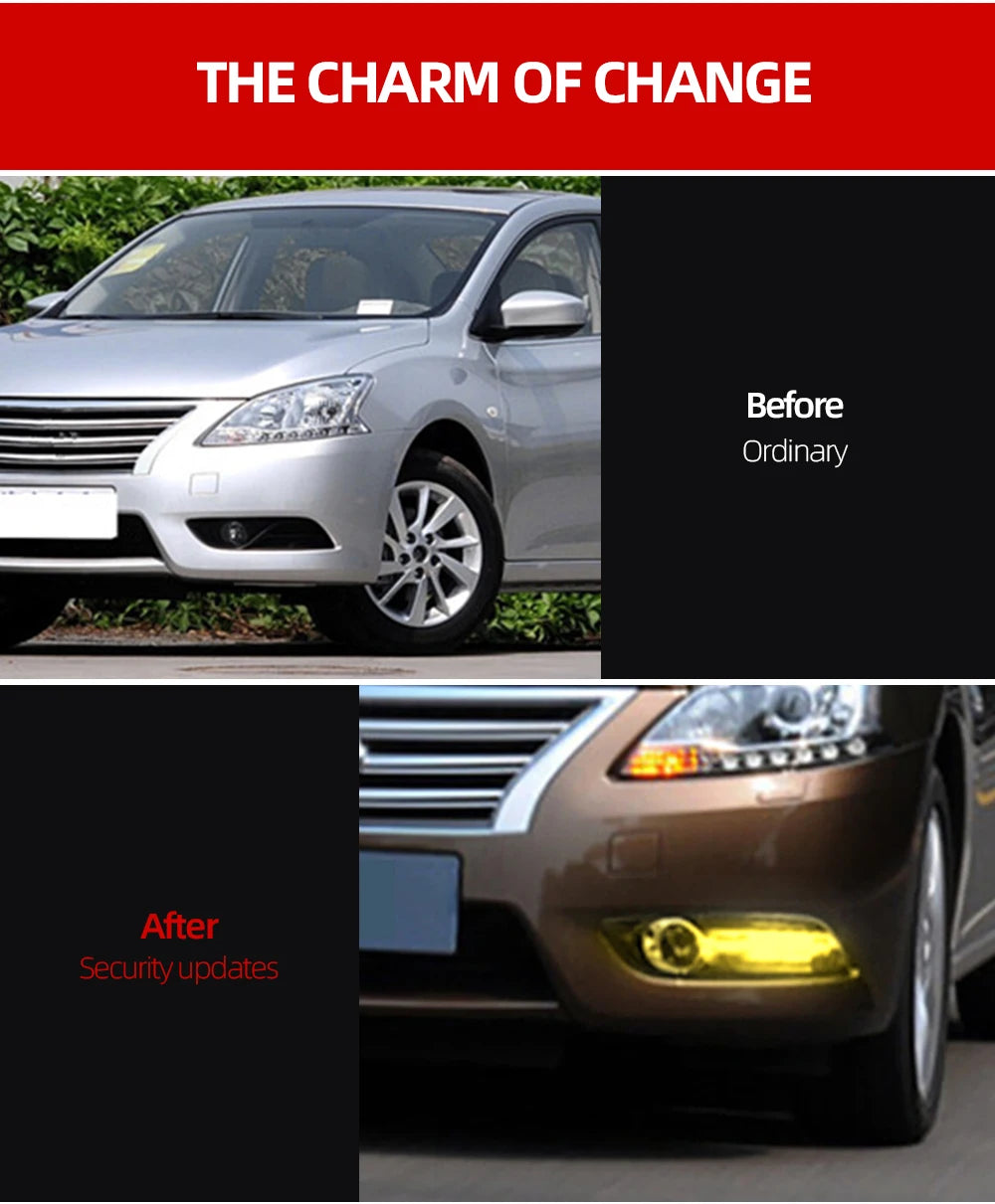 1 Set LED Daytime Running Lights Daylight Fog light cover with turn signal DRL For Nissan Sentra Sylphy 2012 2013 2014 2015