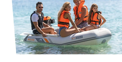 AQUA MARINA BT-06300WD 296*153 cm Inflatable PVC Boat Canoe Manned Fishing Dinghy 4-Person 7.5KW Motor