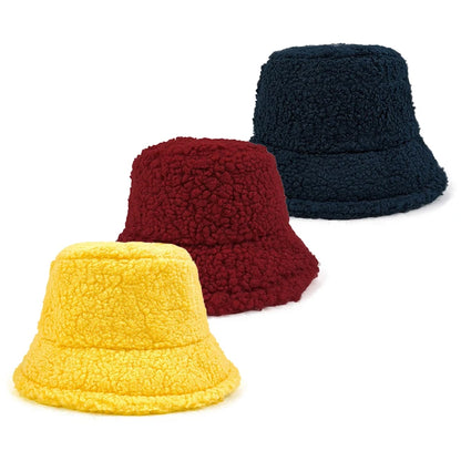 Personalized Color Unisex Fishing Caps Design Custom Furry Winter Fur Fuzzy Fisherman Cap Women Mens Bucket Hat