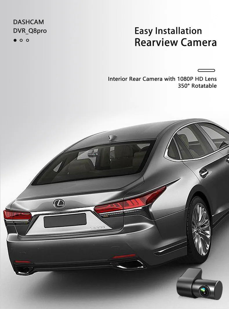 High Definition Night Vision Dual Lens Dashcam in Car Black Box Dual Lens Dashcam