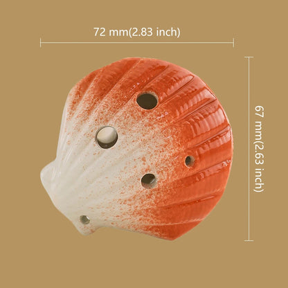 6 Hole Middle C Key Ocarina Shell Shape Ocarina Ceramics Material Musical Instruments