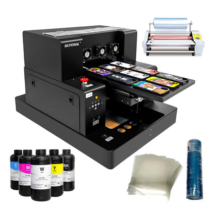 Multi Color Inkjet Printers A4 UV Printer Flatbed Printing Machine Logojet Uv DTF Printer for Phone Case Wood Metal PVC ID Card