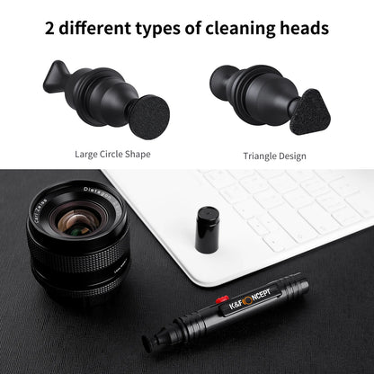 K&F Concept Lens Cleaning Pen with Retractable Soft Brush for DSLR Cameras and Sensitive Electronics Optics Cleaning Tool