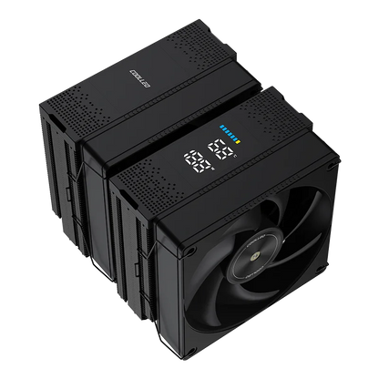 COOLLEO P60T DIG BK Two-Tower Computer Case Air Cooler 6 Heat Pipes CPU Cooling LGA115X/1200/1700/1851 for Ryzen AM4/AM5 275W