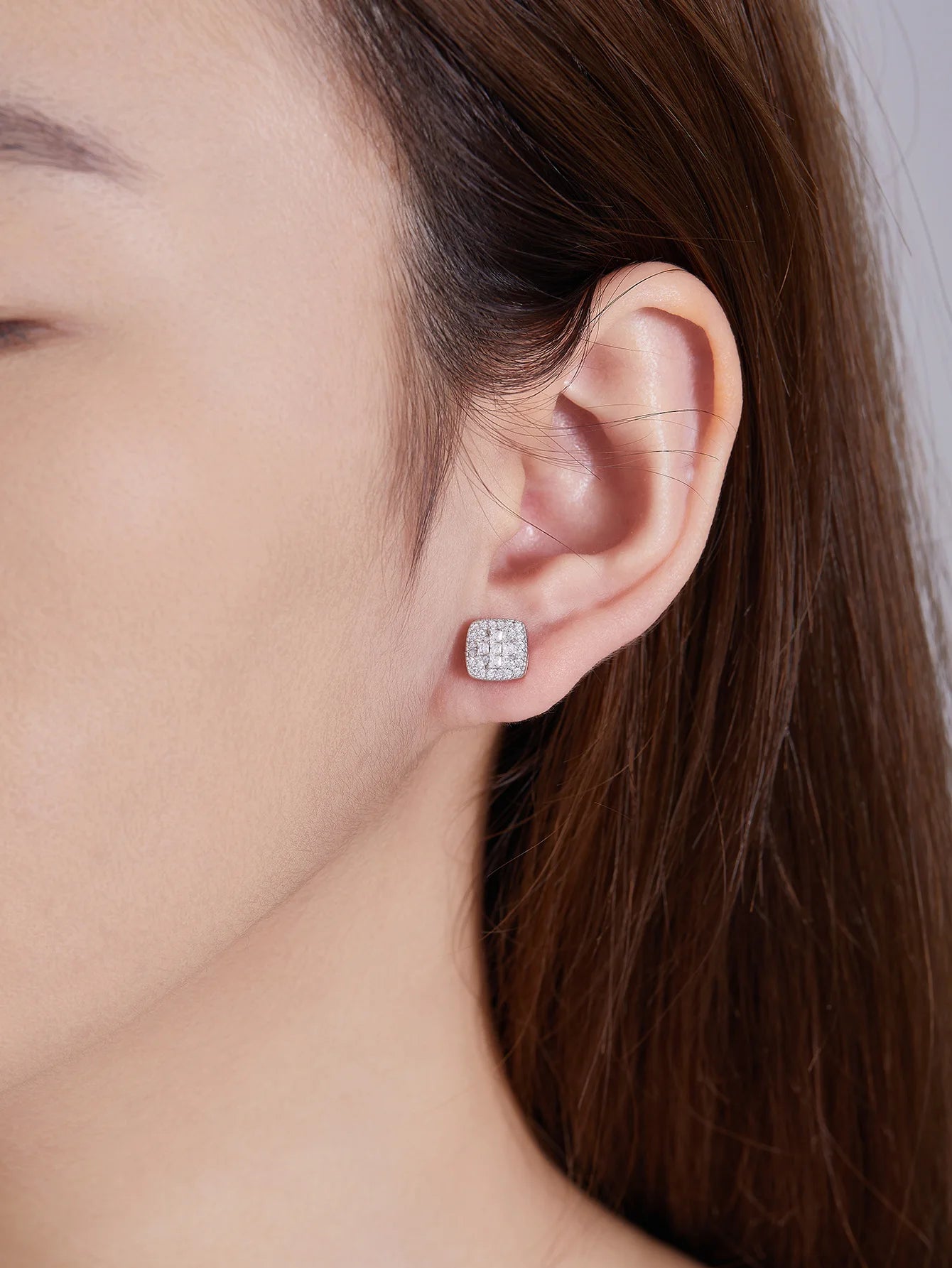 Hot Selling Cushion Cut Moissanite Diamond Stud Ring and Square Earrings Trendy Unisex Gift for Women Men Anniversary Party
