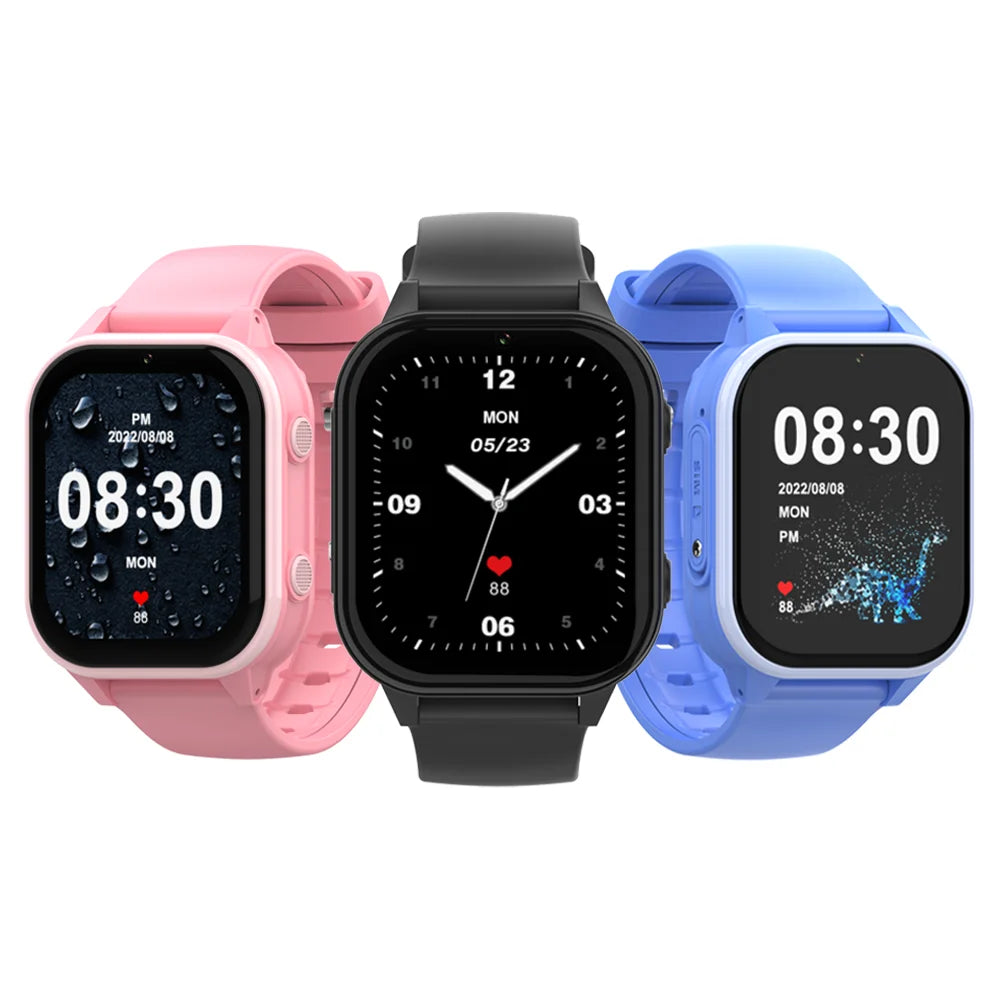 2024 Hot Selling Boys Girls Kids IP67 Waterproof Touch Children Safe Area SOS Emergency Call Voice Chat GPS 4G Smart Watch