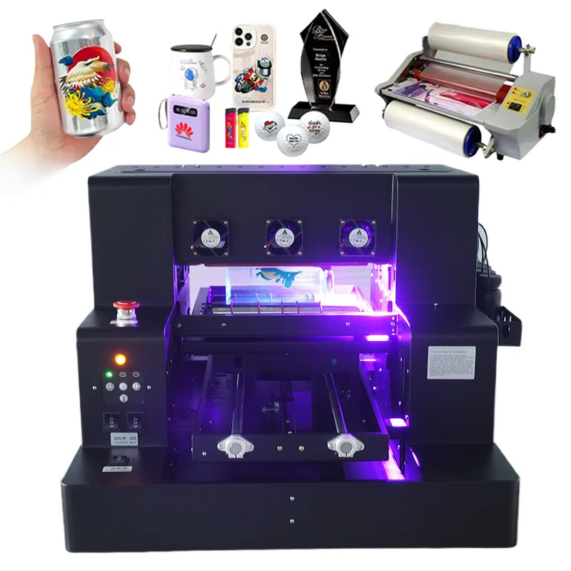A3 A4 UV Flatbed Printer Machine Digital Mini Multi Color Inkjet UV Printer for Phone Case Single Pass UV Printer