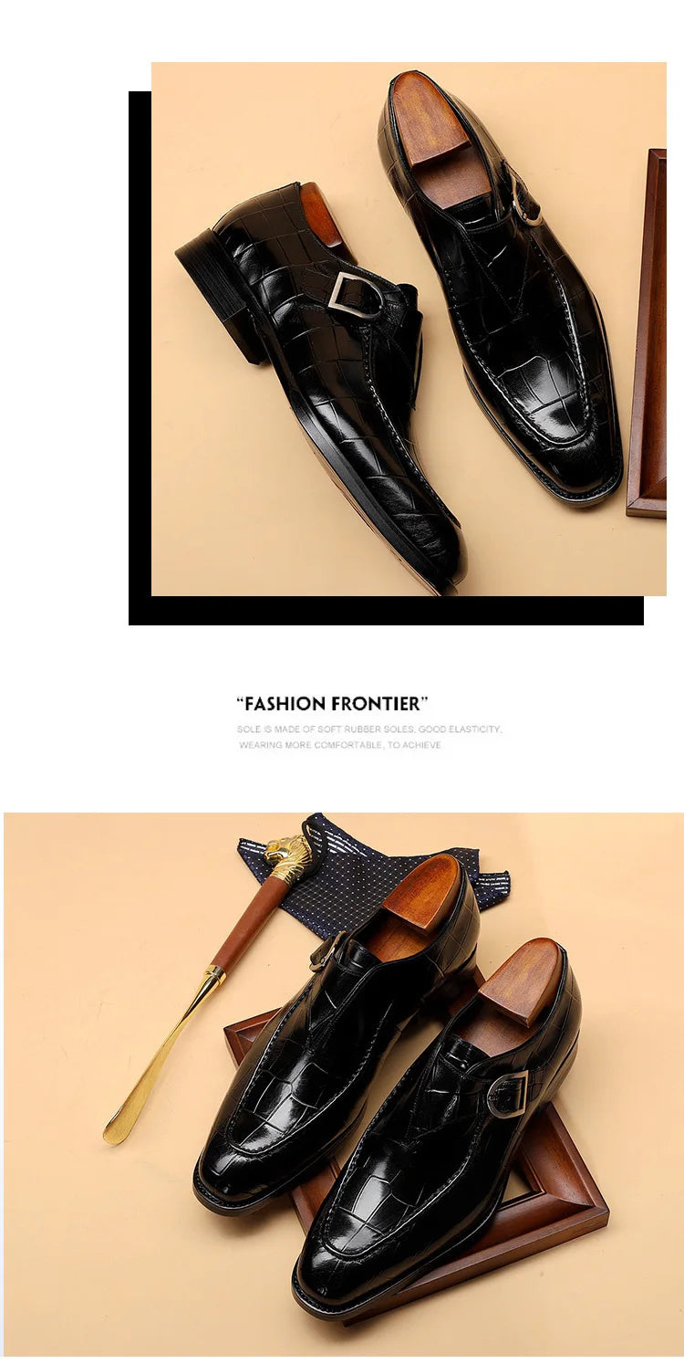 ClassicPattern Business Flat Shoes Men Designer Formal Dress Leather Shoes Men's Loafers Valentine Gifts Shoes