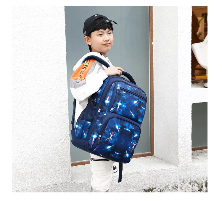 Teenagers Backpacks Boys Fashion Star School Bags Children Travel Bag Kids Knapsack Primary School Backpack Students Bag 9-16Y