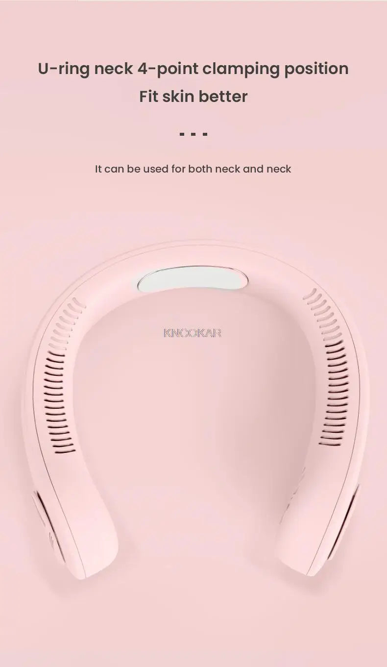 Portable Air Cooling Neck Fan Mini Bladeless LED Air Conditioner Wireless Outdoor Sport Cooling Hanging Fan ventilador de cuello